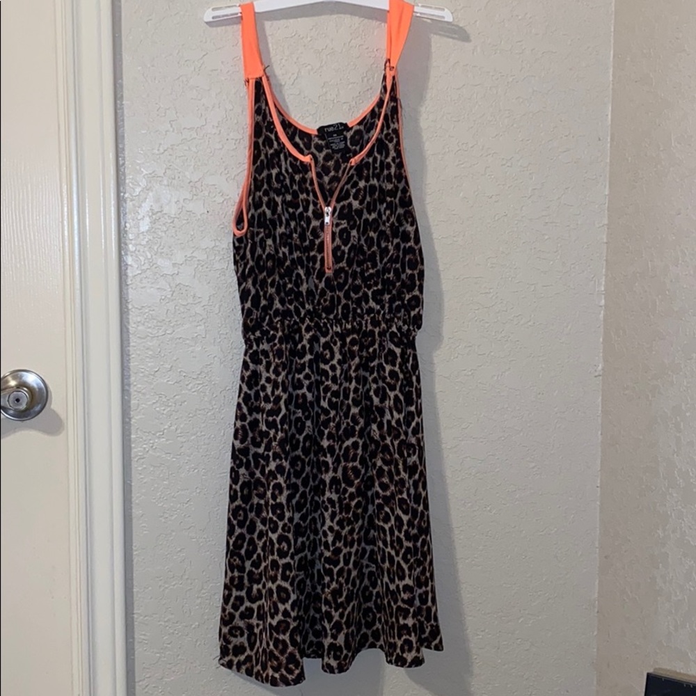 Cheetah print mini dress
